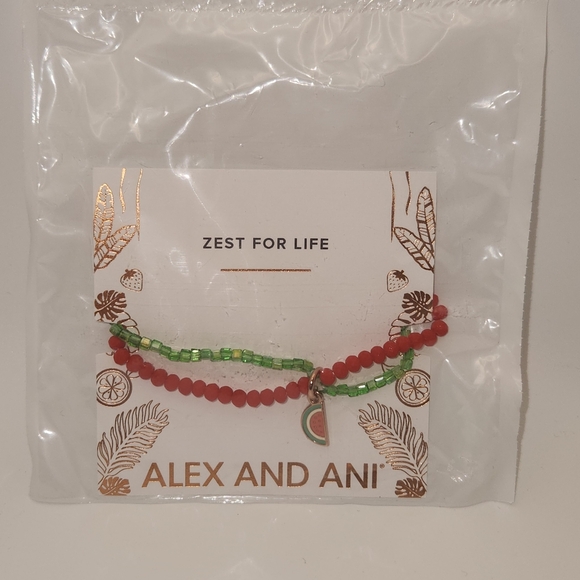 Alex and Ani Red and Green Beaded Bracelet - Picture 3 of 4